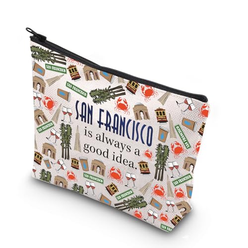 WCGXKO San Francisco Skyline Zipper Pouch Makeup Bag (San Francisco)