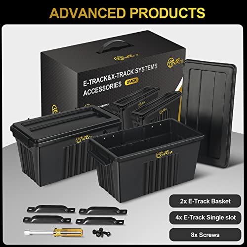 2-Pack Heavy-Duty E-Track Storage Bins 14.5 Inch Long 200 lbs Capacity