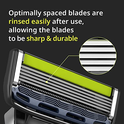 Dorco Pace 5 Pro Razor Cartridge Set - 16 No Handle Replacement Blades - Men’s Shaving System