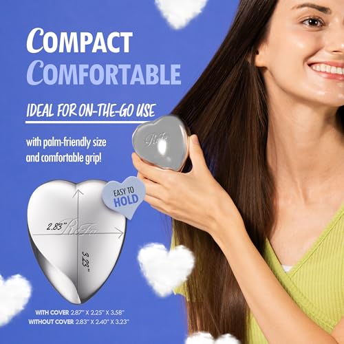 ReFa HEART BRUSH ROSE GOLD | Heart Shaped Detangling Brush for Women | Small Hair Brush for Thick Hair | Hair Detangler Brush Travel