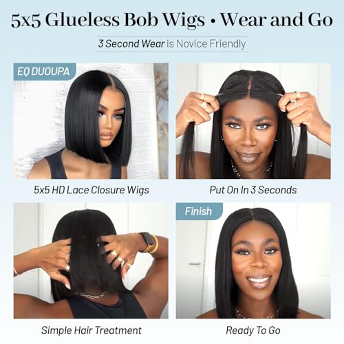 Blonde 8-Inch Human Hair Bob Wig with HD Lace Pre Plucked Glueless Short Style for Black Women