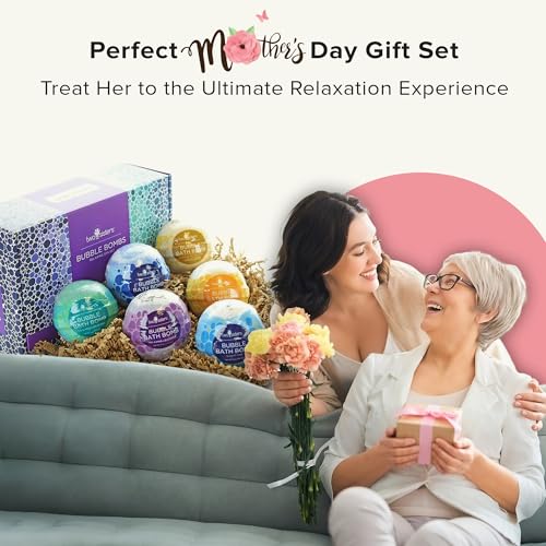 Two Sisters Relaxing Bath Bombs for Women, Girls, Teens & Kids (6 Pack) - Natural Bubble Bomb, Moisturizes Dry Skin, Releases Color, Aromatic Scents, USA Made - Ideal Mothers Day Gift by Two Sisters