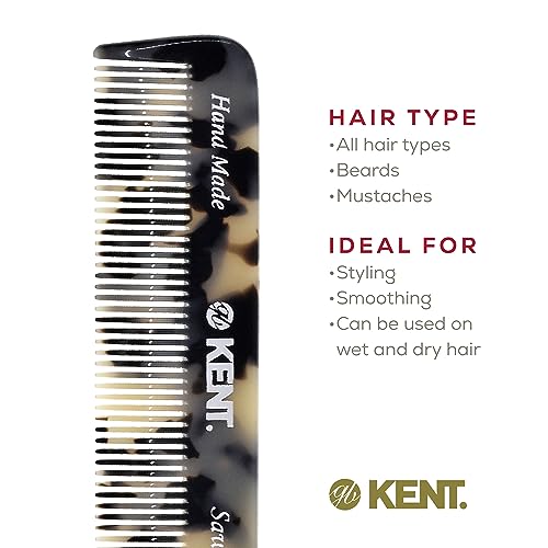White Tokyo Men's Fine Tooth & Beard Pocket Comb Set - Travel Grooming Kit
