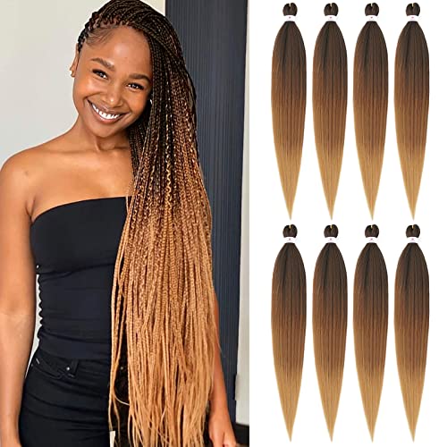 Beyond Beauty Pre-Stretched Braiding Hair 42 Inch #1B-30-27 Pack of 8