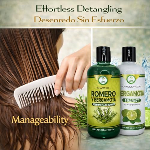 High Supreme Rosemary & Bergamot Hydrating Shampoo & Conditioner Set – Natural, Sulfate-Free, 16.9 fl oz Each