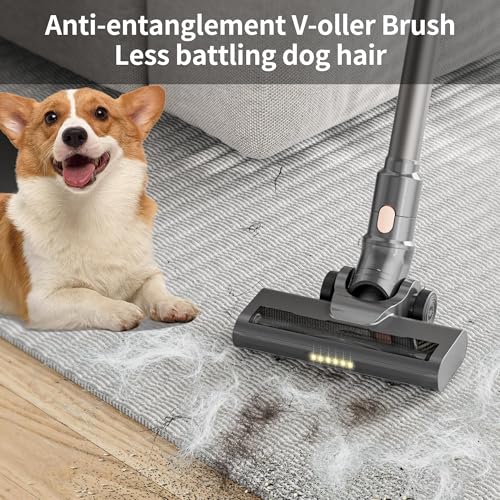 Cordless Stick Vacuum Cleaner with 23KPa Suction, Long Battery Life, Lightweight for Home & Pet Hair