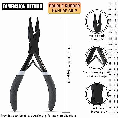 My Hair Tools Black Micro Link Hair Extension Kit with Pliers & Bead Remover