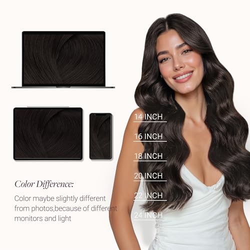 Dark Brown Micro Link Hair Extensions 18 Inch 50g for Reusable I Tip & U Tip