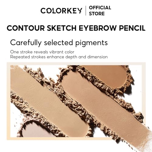 COLORKEY Contour Sketch Eyebrow Pencil: Retractable, Small Triangle Core, Defines Various Brow Shapes, Creates Defined Brows, Long-Lasting Wear (01 Mocha Brown)