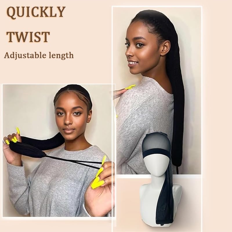 Hairweave Sleeve for Locs with Drawstring,Hair Weave Sleeve for Locs – Extra Long Hairsleeve for Braids,Fashionable Design - Haircare for Wig,Lightweight & Stretchable,Stretchy Reusable(Blue*1)