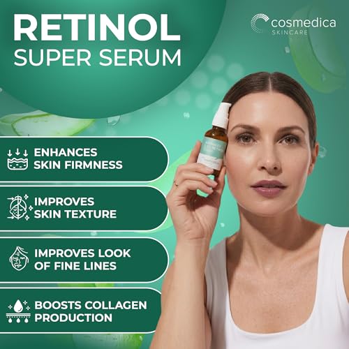 Retinol Face Serum with Hyaluronic Acid & Vitamin E - Anti-Aging, Hydrating, 1oz