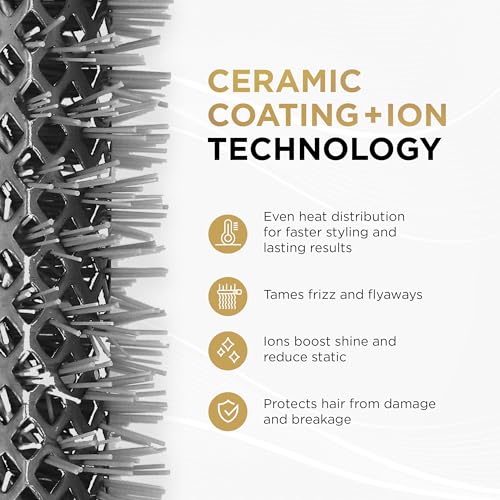 Cocco 25mm Ceramic Ion Round Hair Brush - Anti-Static Styling Tool