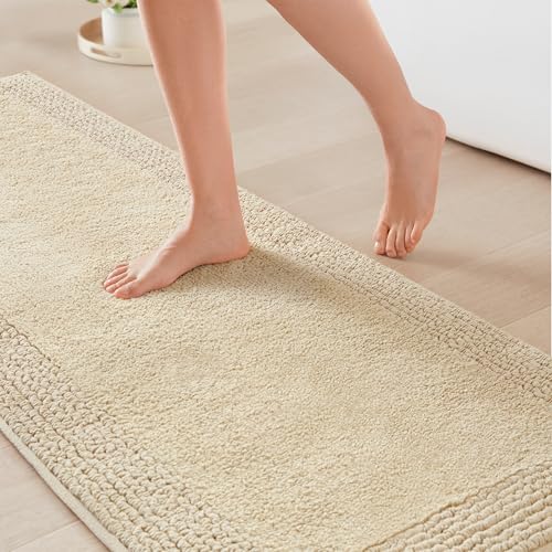 Reversible Cotton Bath Runner 24 x 72 Natural - Plush, Dense 3000GSM