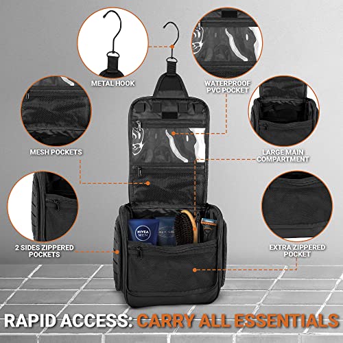 Chef Sac Tactical Travel Toiletry Bag with 12 Compartments, Hanging Organizer, MOLLE Webbing, Heavy Duty Zippers