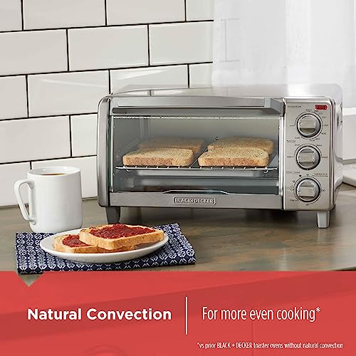 Toaster Oven 4-Slice Countertop Toaster Oven with 4 Functions – Removable Crumb Tray