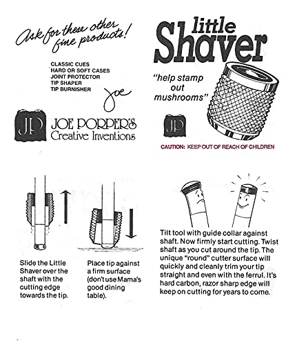 Porper Little Shaver - Pool Cue Tip Trimmer Tool for Mushrooming Repair
