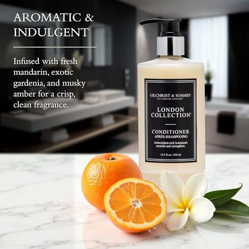 Gilchrist & Soames London Collection Conditioner ? Pure Sulfate, Paraben, & Cruelty Free Formula for All Hair Types, Gentle Clarifying & Moisturizing Care with Crisp, Clean Scent, 15.5 oz.