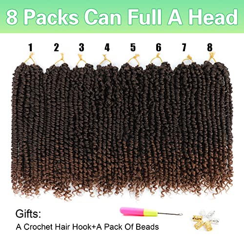 Passion Twist Crochet Hair 12 Inch - 8 Packs Soft Curly Synthetic Pre Looped for Black Women T30