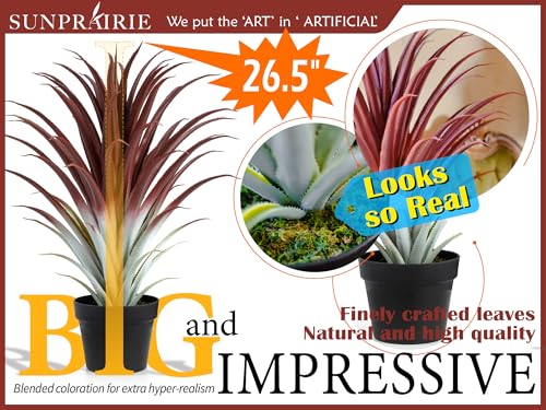 Artificial Aloe Vera Plant 26 Inches Tall - Realistic Faux Indoor Decor