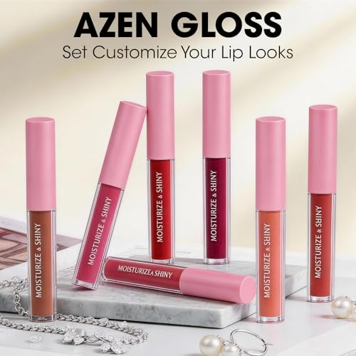 AZEN 60 Pack Lip Gloss Set - Varied Shimmery Colors A-60P