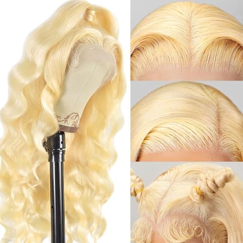 613 Blonde Lace Front Wig Human Hair 250 Density 20 Inch HD 13x6 Frontal, Pre Plucked – Kassamo