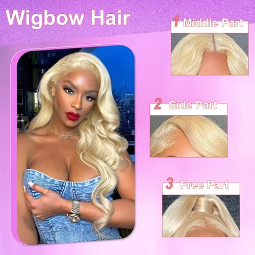 28 Inch Blonde Body Wave Lace Front Wig 13x6 Transparent HD Human Hair