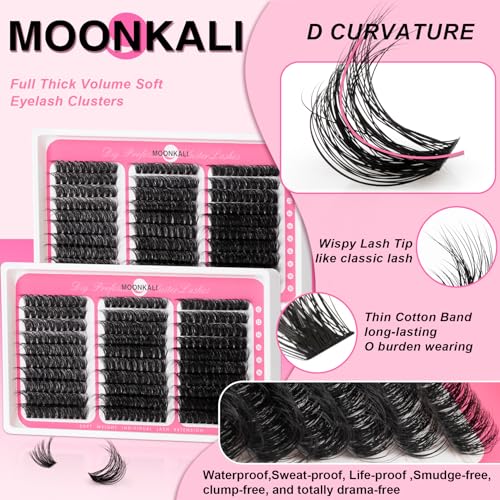 Lash Clusters 60D 80D 100D Mix Individual Lashes Clusters Luxury Versatile 3D Full Eyelash Clusters 12-18MM Thick Volume Cluster Eyelash Extensions Waterproof D Curly DIY Fake Mink Eyelashes Extension