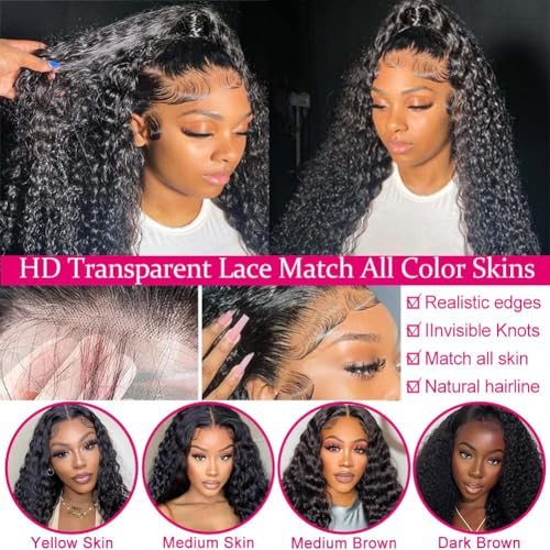 Natural Color 20 Inch Deep Wave Lace Closure Human Hair Pre-Plucked with Baby Hair
