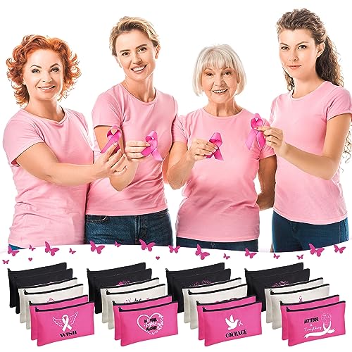 Breast Cancer Awareness Makeup & Travel Pouch Pink Ribbon Gift Bag