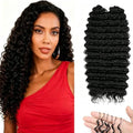 Builson 1b# 18 Inch Human Crochet Hair Feather Crochet Braids - Natural Fullness