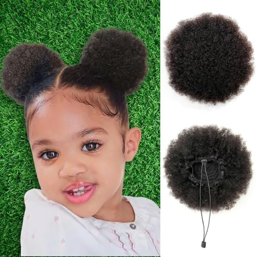 Afro Hair Ponytail Drawstring Updo Hairpiece - Natural Black 1PCS Small