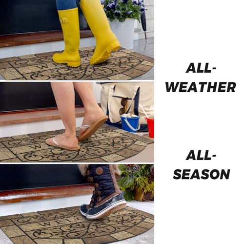 Dark Brown Heavy-Duty 24x36 Outdoor Welcome Door Mat with Non-Slip Rubber Backing