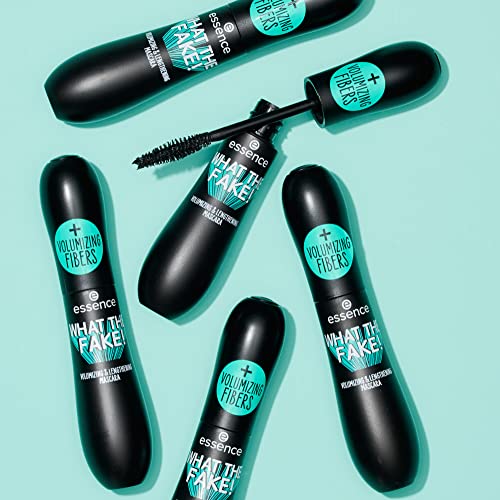 essence | What the Fake! Volumizing & Lengthening Fiber Mascara | Paraben Free | Cruelty Free (Pack of 2)