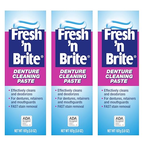 Denture Cleaning Paste for Removable Dentures & Mouthguards - Fast Stain Removal, Pack of 3