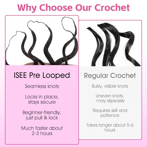 Deep Wave Crochet Hair Extensions 18 Inch Human Hair 50G - Natural Look & Easy Install
