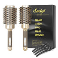 Nano Ceramic Ionic Round Hair Brush Set 1.7 & 2 Inch - 2 Pack for Styling & Straightening