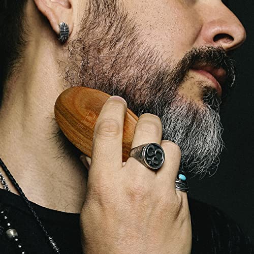Beard Brush with Firm Boar Bristles - Green Sandalwood Handle - Men's Grooming Tool
