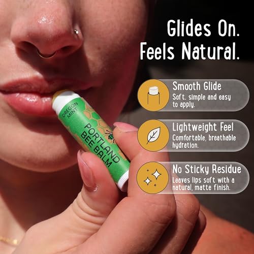 Portland Bee Balm 24 Pack All Natural Organic Lip Balm with Menthol - Handmade in Oregon