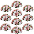 Flower Centerpieces Wedding Tables - Dusty Rose & White, 10 Pack - Ready to Display