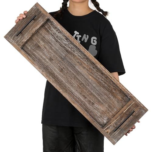 Hanobe Bathtub Tray Bath Caddy: Wood Tub Trays Table Extra Large Rustic Bathtub Shelf Across Tub Wooden Serving Tray with Handles for Bathroom, 31"