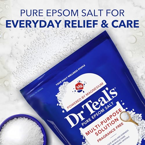 Dr Teal's 19 lb Pure Epsom Salt Multipurpose Bath & Foot Soak, Fragrance Free