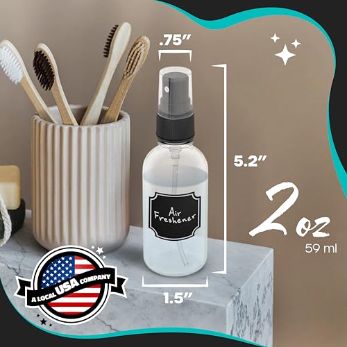 Nevlers 24PK Clear Small Spray Bottle 2 Oz Set |Versatile Ultra Fine Mist Spray Bottles | Mini Spray Bottle | Face Spray Bottle, Glass Spray Bottle for Hair, Essential Oil Spray Bottle Spritzer