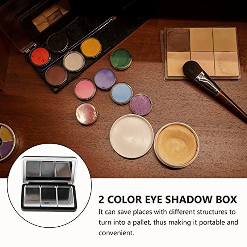Beaupretty Magnetic Empty Eyeshadow Palette Box with 3 Compartments Refillable Lipstick and Blusher Storage Tray Portable Makeup Container for Travel and Daily Use