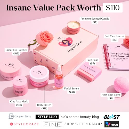 Self Care Spa Gift Set for Women - 8 Piece Skin & Relaxation Kit with Masks, Body Butter, Candle & More - Variation of THIS listing