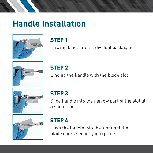 BodyMed Dermaplaning Blades #10 in Carbon Steel, 100 PCS - Disposable, Individually wrapped, Sterile Scalpel Blades for Estheticians, Facial Exfoliation, Hair Removal, Skin Care, Surgical & Podiatry