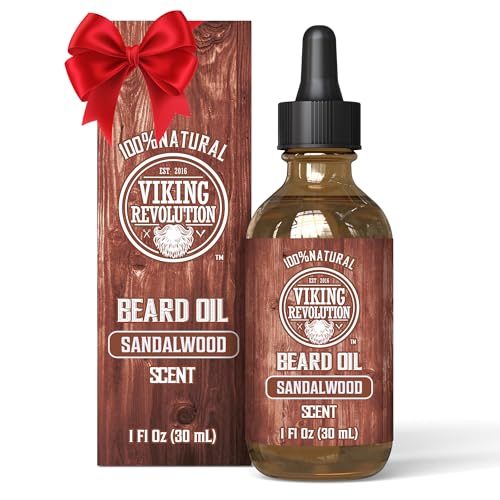 Viking Revolution Natural Boar Bristle Brush and Pear Wood Comb Set for Men, Sandalwood Beard Oil and Beard Balm for men, with Argan Oil and Jojoba Oil - Beard Softener, Strengthens and Moisturizes