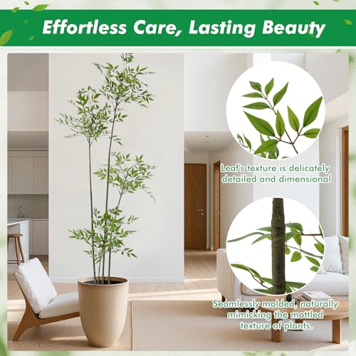 Giegxin 6ft Faux Bamboo Tree with Pot - Lifelike Indoor Artificial Plant, Green