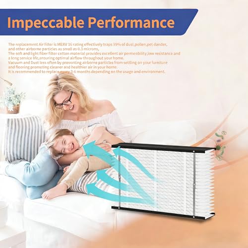 VOYAR MERV 16 Replacement Air Filter for AprilAire 416, 16x25x4, 2 Pack