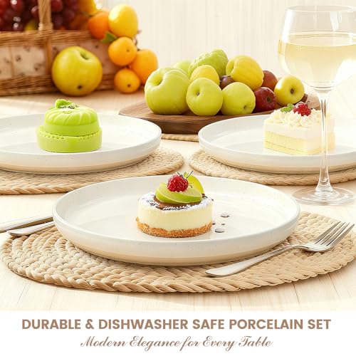 Umite Chef 8-Piece Stoneware Dinnerware Set for 4, Plates & Bowls, 24 Pieces