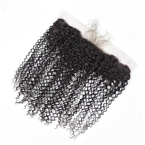 8 Inch Kinky Curly Lace Frontal Human Hair - Natural Black, HD 13x4